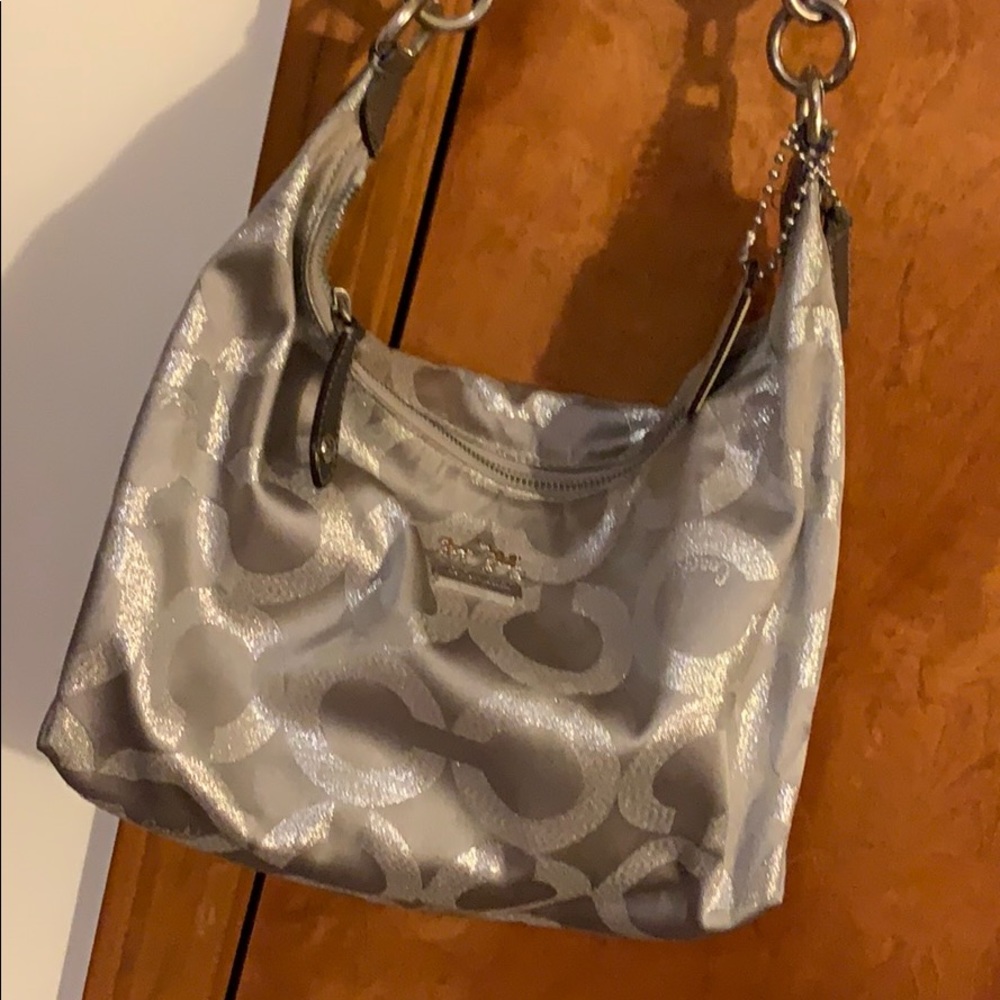 Silver Coach bag